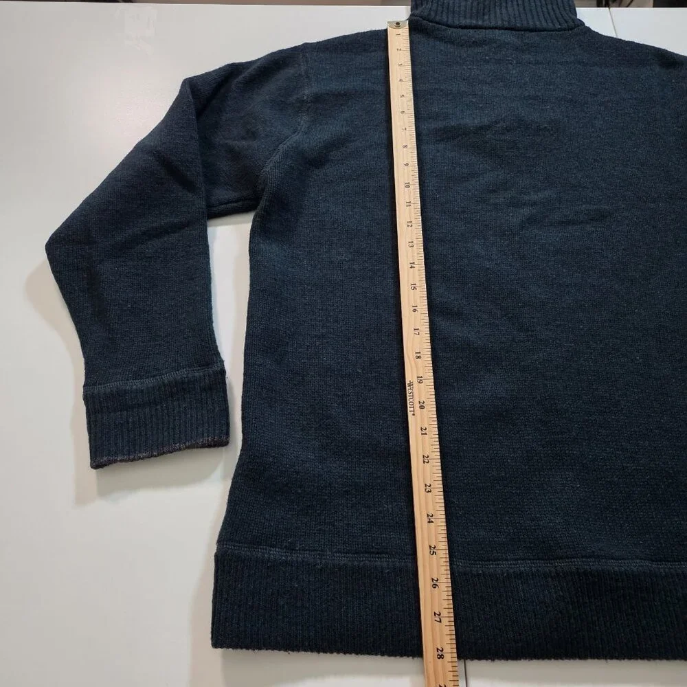 Irelands Eye 1/4 Zip Sweater Men XL Heathered Teal Gray Wool LS Cottage Outdoor